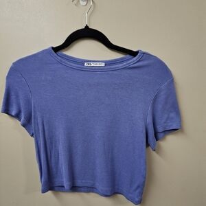 Zara Women's Lavender Short Sleeve Tee